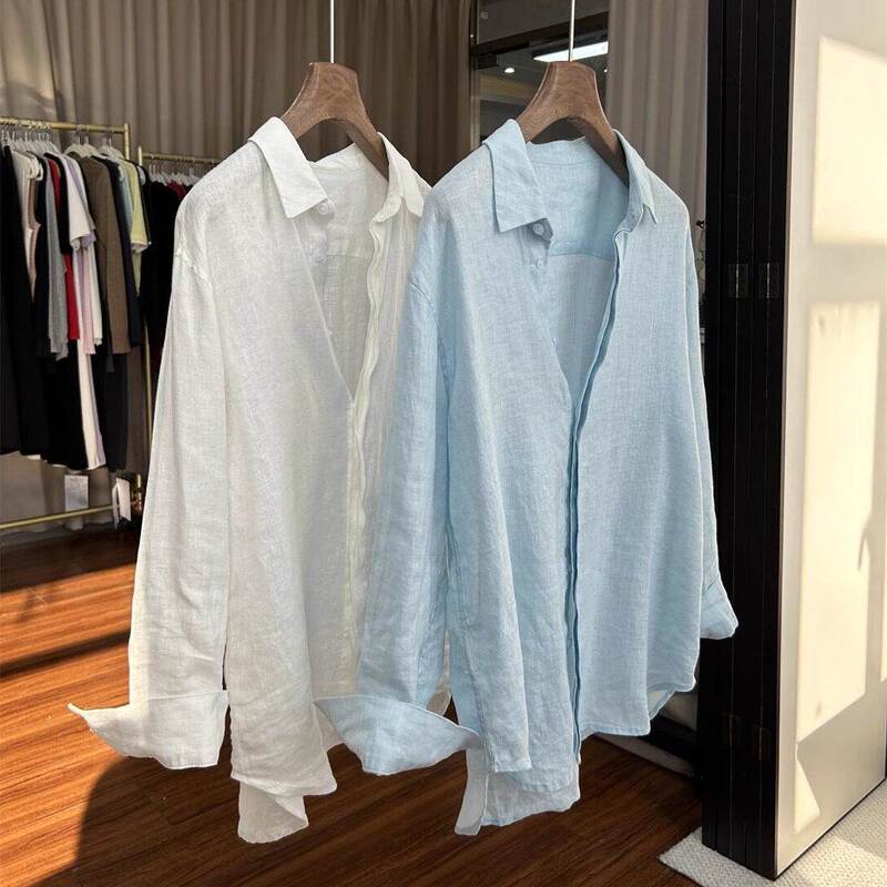 Clearance Sale! Linen Shirt, Summer Classic Style, Solid Color, Casual, Relaxed, Comfortable Shirt, Commuter Shirt for Women Clearance Sale! Linen Shirt, Summer Classic Style, Solid Color, Casual, Relaxed, Comfortable Shirt, Commuter Shirt for Women