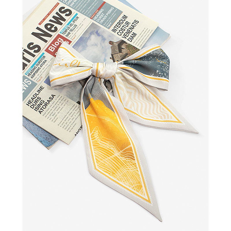Miss Kelyn (Mountains and Rivers Hometown) silk scarf high-quality small long hairband tied bag ribbon belt scarf