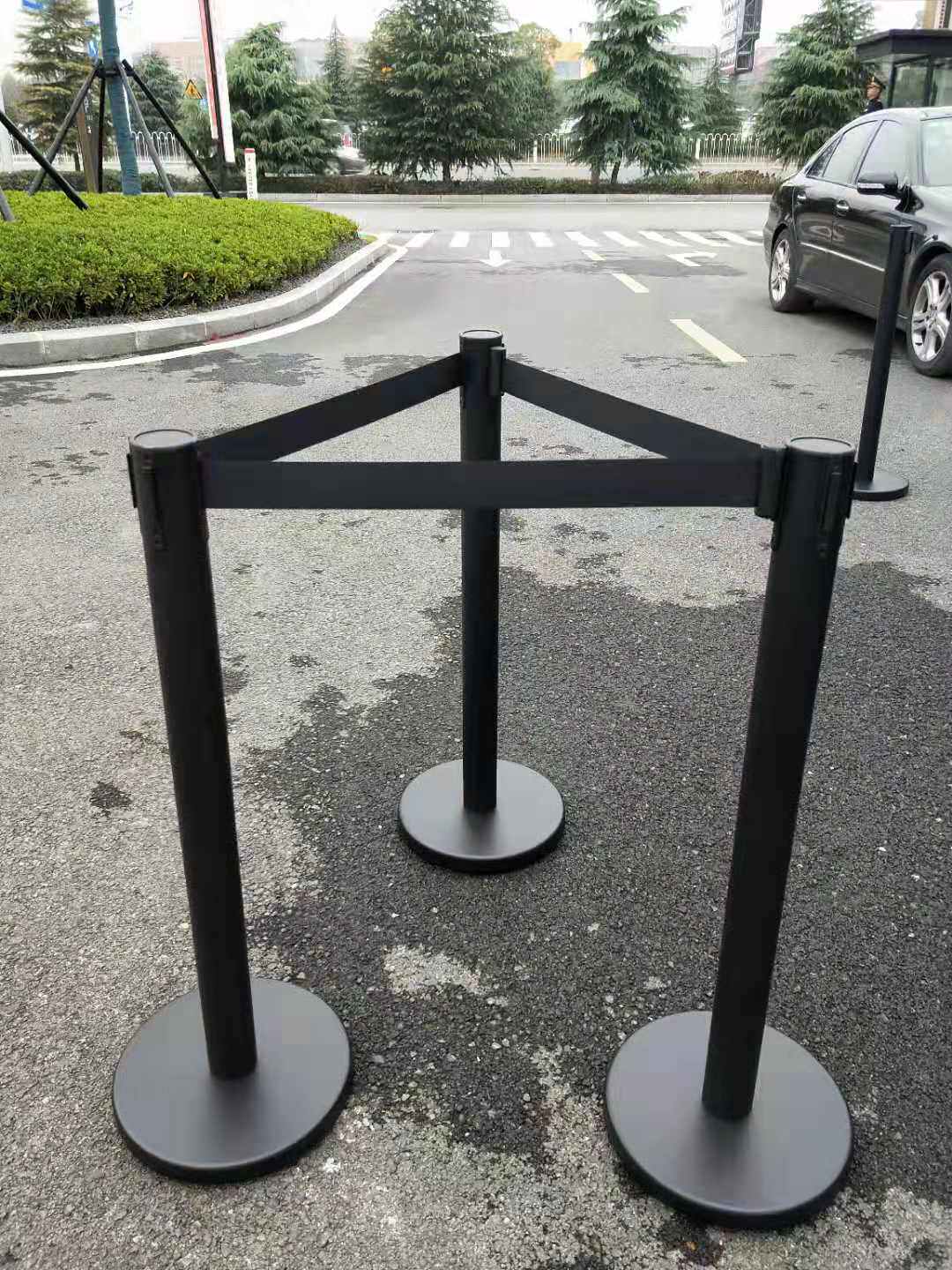 5 m stainless steel railing base telescopic with one meter line 3m isolation with cordon-coring column titanium alloy guard rail fence