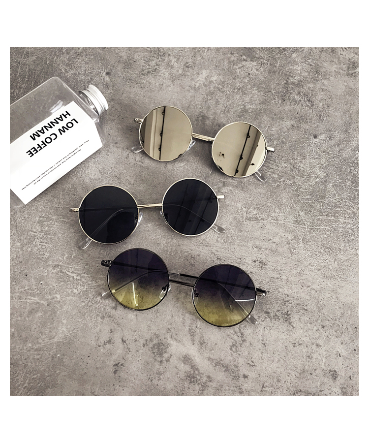 Hàn Quốc chic chic kính gió nữ retro kính tròn gọng kính tròn mặt đỏ với cùng một đoạn kính râm thời trang kính mắt mèo