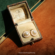 Hepburn Hat Man light luxury retro Pearl earrings silver gold-plated White Mother Shell advanced French elegant earrings