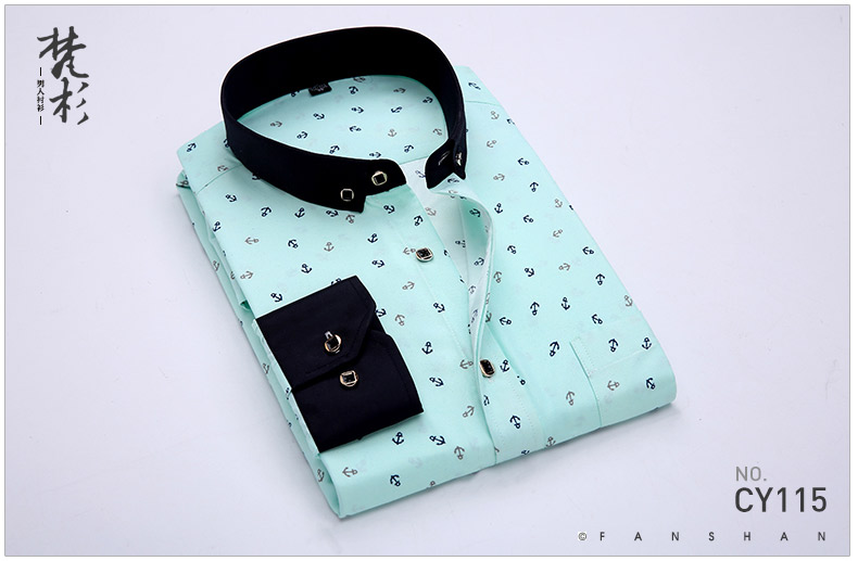 Vanssa Mùa xuân và mùa thu Mới In Áo sơ mi nam dài tay Áo sơ mi hoa giản dị polka Dot Hàn Quốc Xu hướng áo sơ mi nam các kiểu áo sơ mi họa nữ đẹp