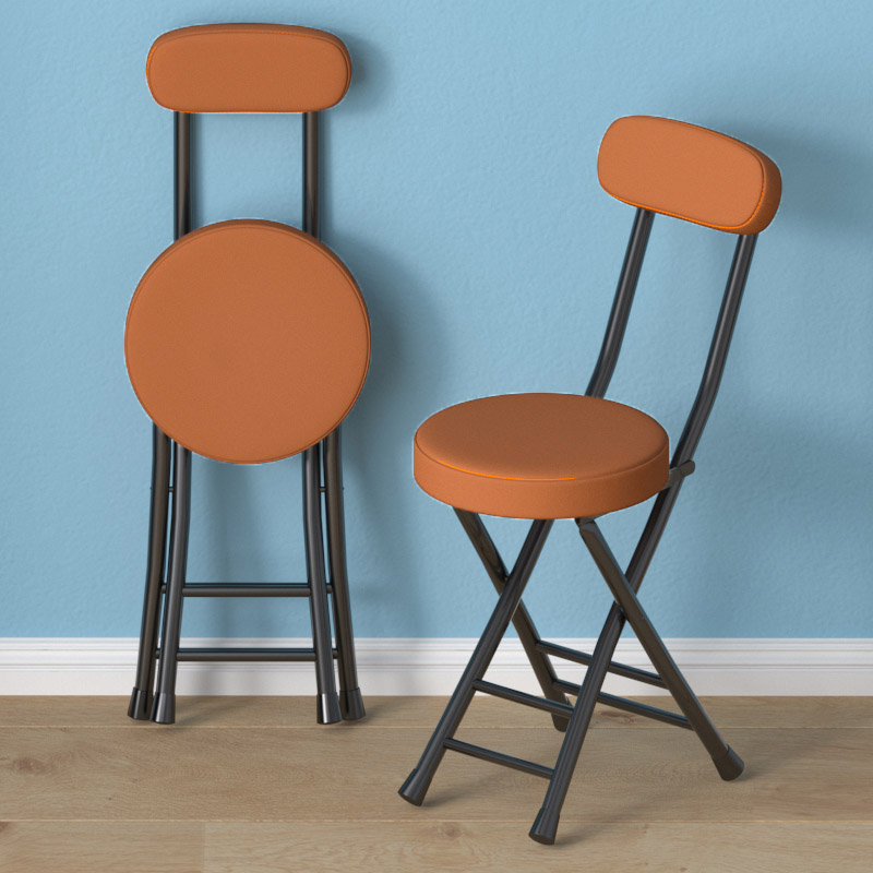 [Woodboard upholstered chair] black frame brown leather 4cm virgin cotton