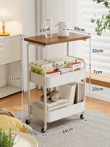 可移动小推车沙发边几床边置物架高茶几桌子客厅零食出租屋床头柜