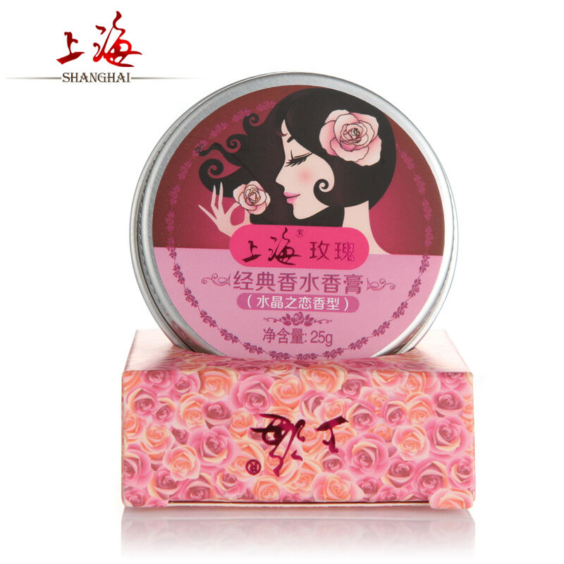 上海女人玫瑰香膏固体香水25g 香体膏香水膏淡香水 水晶之恋香型