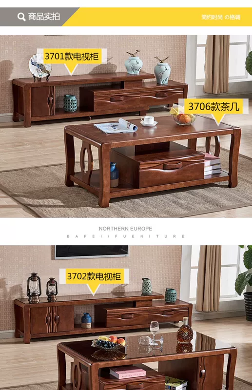 Tủ bếp gỗ rắn kết hợp bàn cà phê hiện đại tối giản phòng khách kính thiên văn đặt bộ tủ nhỏ Trung Quốc - Bộ đồ nội thất giường gấp thông minh