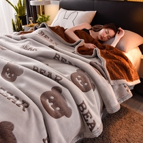 Thickened lamb wool blanket quilt winter warm coral fleece blanket single flannel bed small nap sofa blanket