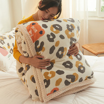 Thickened double-layer lamb wool blanket winter warm coral velvet blanket childrens air conditioning blanket single nap blanket