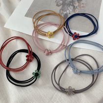 Rubber band High-elasticity durable za small ferrited headrope Female lukewarm wind minimalist Elegant Flowers Hair Rope Headwear