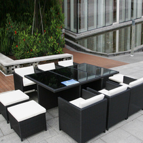 Building a dream home courtyard leisure table and chair hotel storage rattan chair outdoor garden table and chair five sets of custom Nordic Nordic