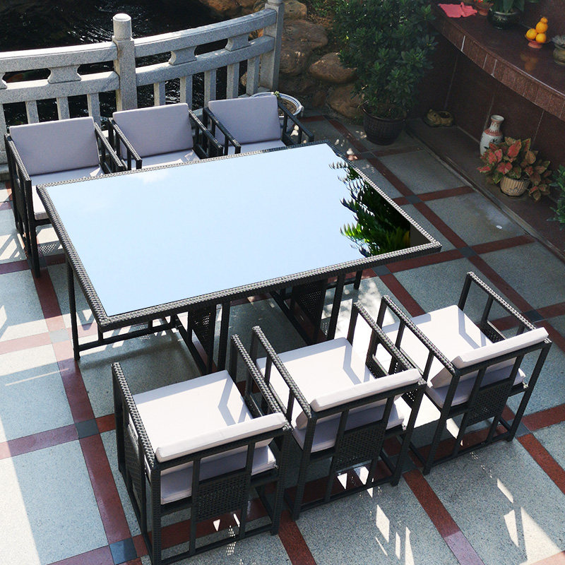 Outdoor Table And Chairs Balcony Casual Table And Table Rattan Chairs three-five-piece Outdoor Villa Courtyard Chinese table and chair combination customized