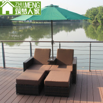 Outdoor reclining bed pool lounge outdoor rattan recliner outdoor double recliner outdoor furniture rattan chair