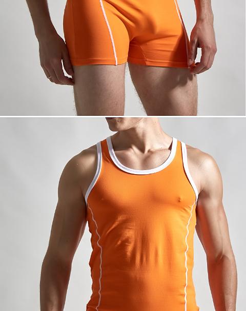 Phiên bản Hàn Quốc của bộ đồ liền thân nam mỏng, quần cotton thoáng khí thể thao tại nhà quần short thể dục đồ lót định hình một mảnh