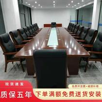 New Chinese Painted Wooden Conference Table and Chair Set Customizable Minimalist Large Desk Bar Long Table Talk Table