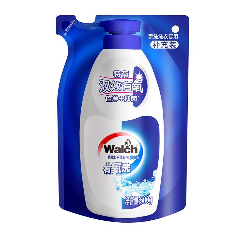 nước tẩy quần áo cho bé Weilushi aerobic giặt nước rửa tay đặc biệt 500g * 4 túi khử trùng gia đình khử trùng sâu khử trùng - Dịch vụ giặt ủi nước tẩy màu axo
