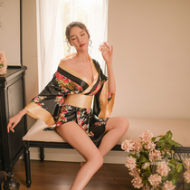 Japanese kimono sexy lingerie large size leaking breasts show small chest uniform temptation female passion suit open file free