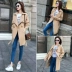 Áo khoác mùa thu nữ sang trọng áo khoác mùa thu nhỏ trong phần dài lulu phiên bản Hàn Quốc 2018 mới thả lỏng áo khoác dù nữ Trench Coat