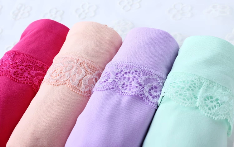 Đồ lót nữ bằng vải cotton eo cao kích thước lớn Đồ lót của phụ nữ quần lót ren cộng với phân bón để tăng quần lót trung niên lỏng lẻo