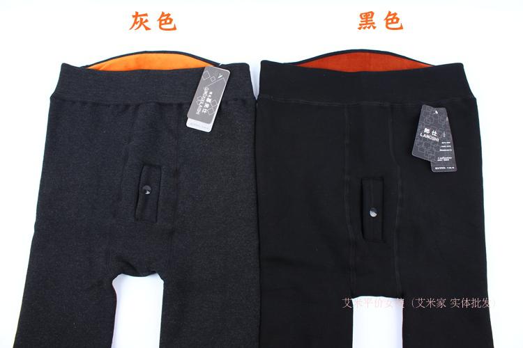 Quần ấm cho nam cộng với nhung dày mùa thu đông Các mẫu quần legging lạnh eo cao cộng với quần lửng size lớn chất liệu cotton cotton bó sát quần cotton nữ trung niên