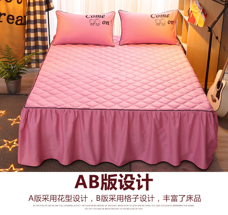 bông tinh khiết và giường bông váy Simmons nệm mảnh duy nhất của dày bảo vệ tay áo custom-made ba mảnh bedspread bông - Váy Petti ga giường có viền