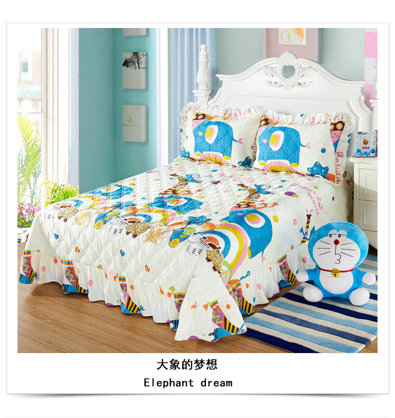 Luo Mengyu cotton chần trải giường dày bông và tấm bông giường đơn đặt ba bộ bộ đồ giường cưới