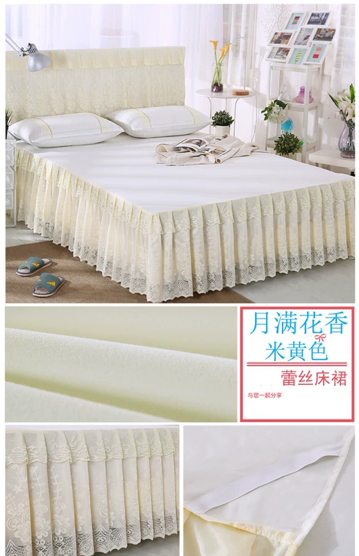 Hàn Quốc phiên bản của công chúa gió giường bedspread váy ren một mảnh ba mảnh bìa giường trượt mùa hè 1.5m1.8 mét - Váy Petti