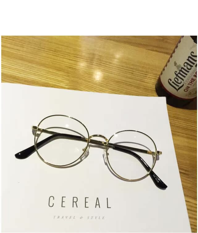 Vòng siêu nhẹ thời trang phẳng gương nữ retro đồng bằng nhỏ ảnh tươi kính bảo vệ bức xạ khung cận thị thủy triều kính giả cận