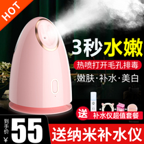  Hot double spray face steamer Face beauty instrument sprayer nano hydration steam face instrument to open pores without detoxification Home