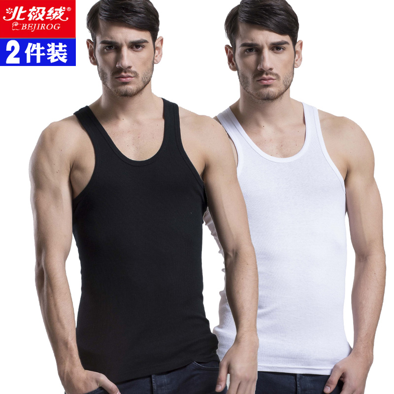 Arctic velvet men's vest summer pure cotton breathable youth simple sports slim-fit hurdler fitness base undershirt