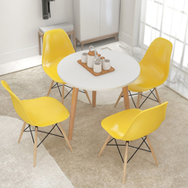 Small Round Table Home Balcony Table And Chairs Combo Talks Table Casual Area Table Milk Tea Shop Table Tennis Red white Nordic