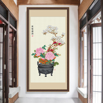 Spring Cross embroidered Year of the year Qing supply figure 2022 new line embroidered vertical version Xuanguan bedroom Chinese wind handmade themselves