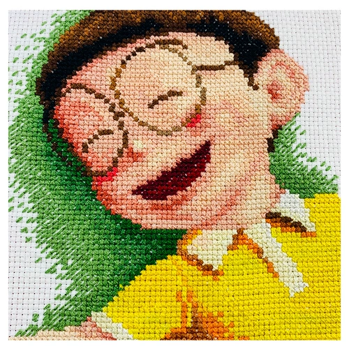 Вышитая чистая ручная ручная ручная масса, египетская хлопчатобумажная стежка, изготовленная из вышита Doraemon, вышитая ткань