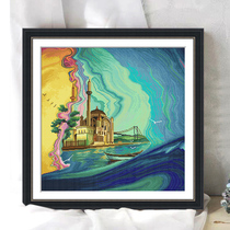 Spring Cross embroidered dream city 2022 handmade yourself embroidered living room minimalist modern light and luxurious new line embroidery