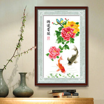 Peony cross stitch flower blooming rich vertical version more than a year old porch handmade small 2021 new thread embroidery self-embroidery