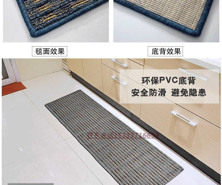 Howard bếp custom-made dải thảm bền mài mòn thảm không trơn trượt chống dầu vận chuyển cửa màu xám mới - Thảm sàn thảm xốp