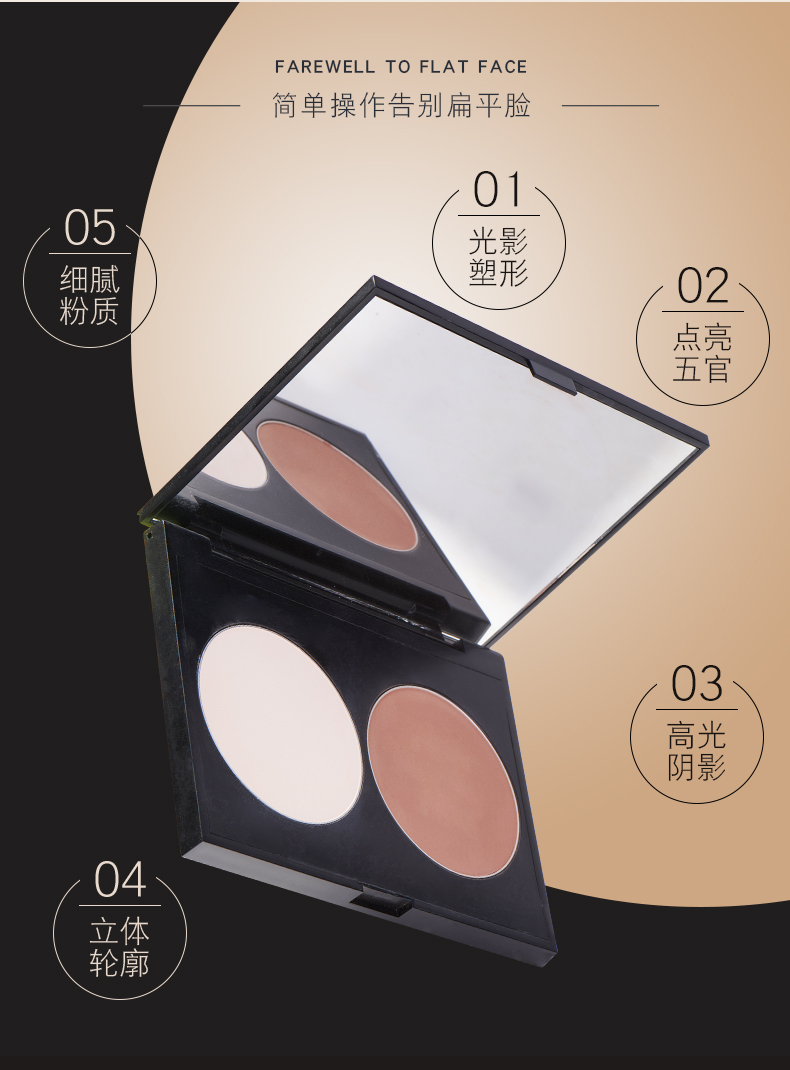 BLEUNUIT / màu xanh đậm trang điểm ngưng tụ hai màu khả năng sửa chữa khay bột bóng cao ánh sáng bóng mũi sửa bóng bột phấn nén gucci