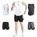 Приятная телу летняя майка для спортзала, шорты, снаряжение, баскетбольный спортивный костюм для тренировок, для бега