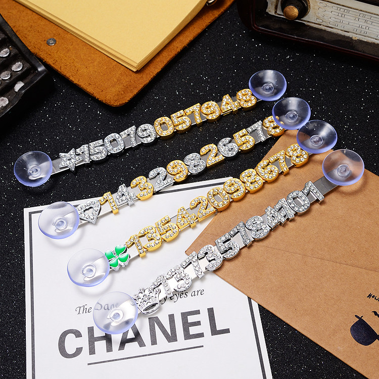 Car temporary parking card Stainless Steel Custom Creativity of the car Phone number plate personality on-board mobile truck Sun Protection