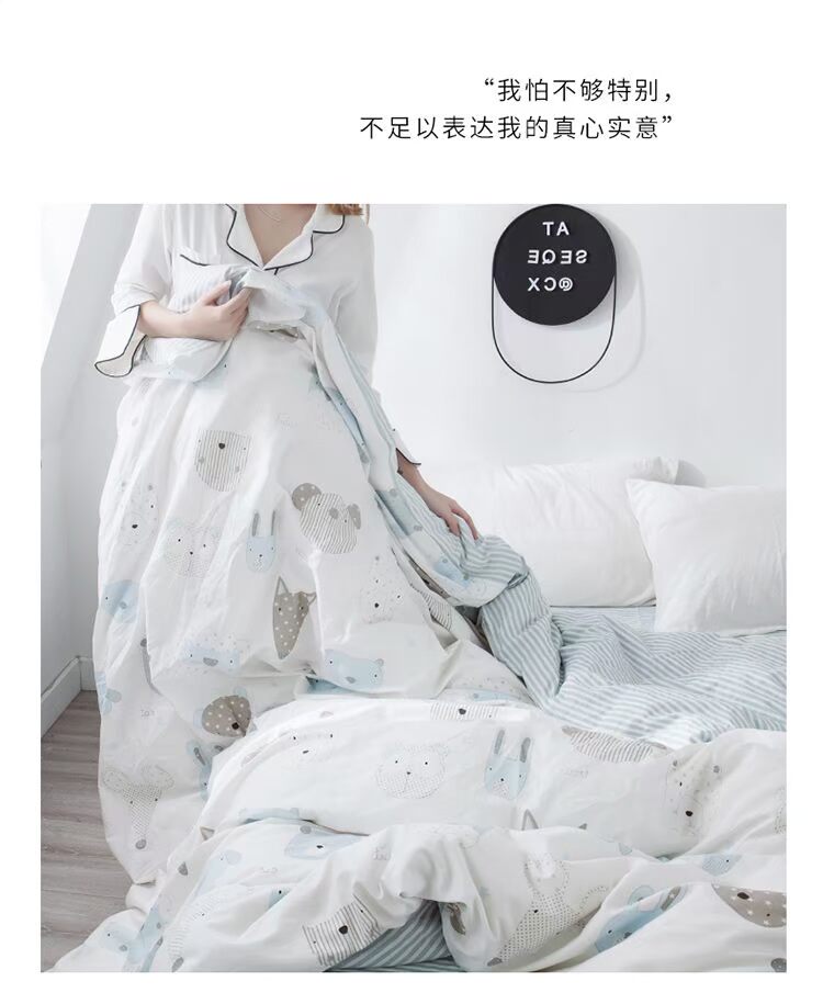 Chăn bông đơn mảnh 1,5 đơn 180x200x230 chăn lớn bìa mùa hè mỏng 220x240cm1.8m2 - Quilt Covers mền tuyết