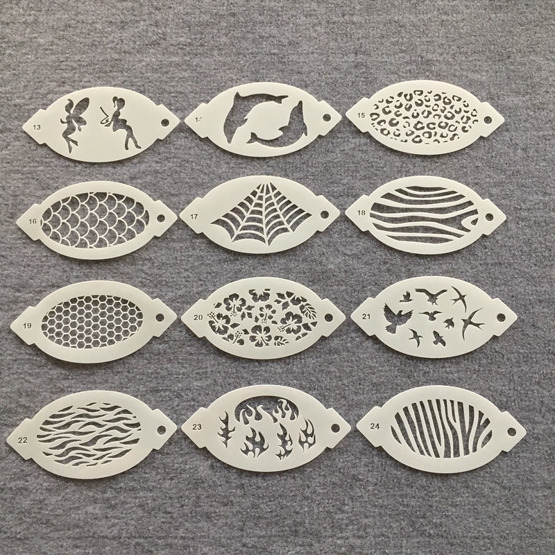 New Face Painting Templates for Children, Hollow Tattoo Painting Stencils, Pattern Drawing Spray Painting Molds