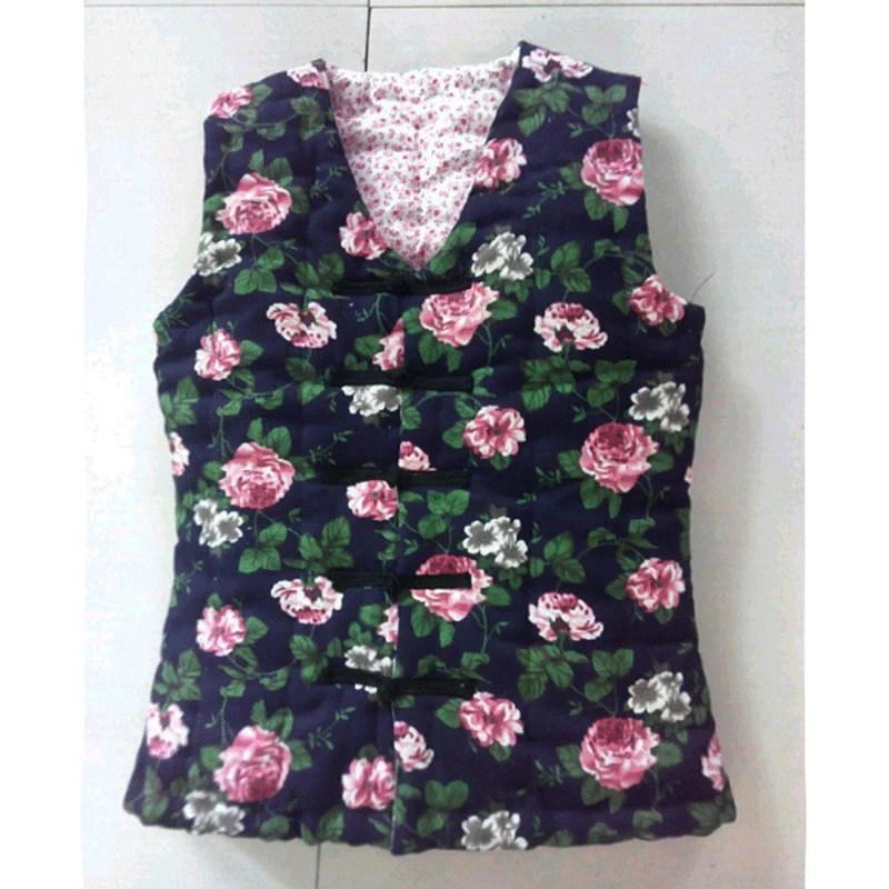 Áo vest nữ cotton mới gió quốc gia vai đông bắc hoa vest lớn bộ vest nữ hàn quốc