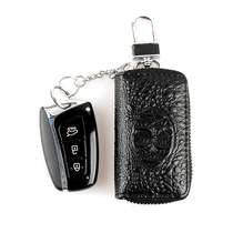 Real leather calf leather mens leather mens remote leather key bag waist trailer bag female multifunction car lock spoon bag universal