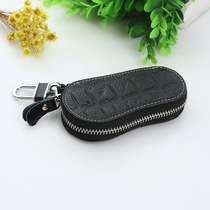 Large Capacity Genuine Leather Key Bag Mens Zipper Mens Car Remote Control Bull Leather Multifunction Waist Hanging Lock Spoon Bag Female