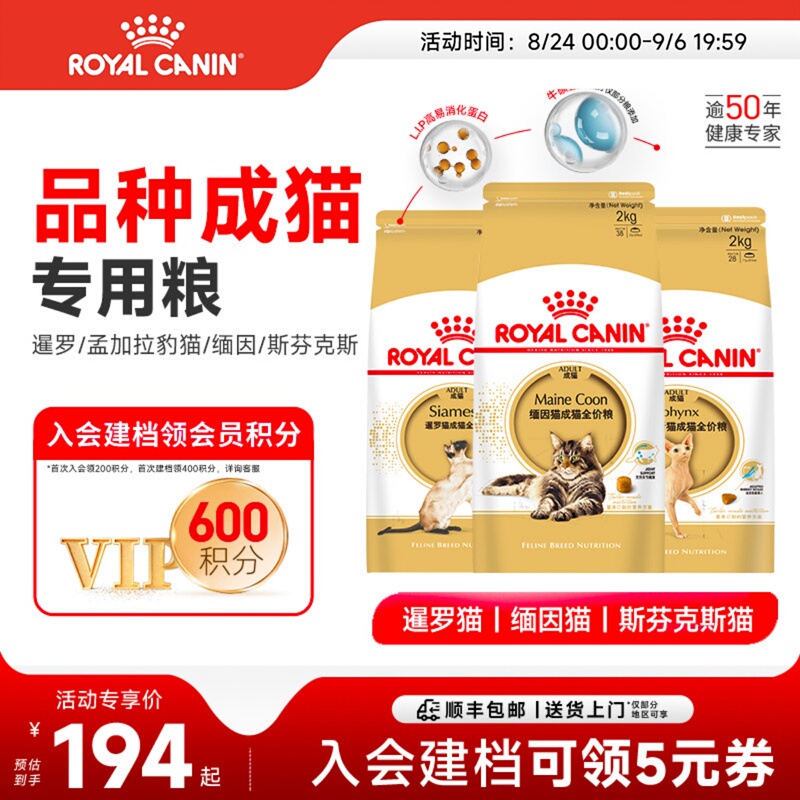 Royal Cat Food for Siamese Cats, Sphynx Hairless Cats, Bengal Cats, and Maine Cats, Specialized Full-Price Food for Adult Cats Royal Cat Food for Siamese Cats, Sphynx Hairless Cats, Bengal Cats, and Maine Cats, Specialized Full-Price Food for Adult Cats