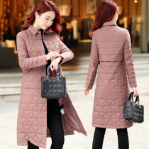  Down jacket womens mid-length 2018 winter new jacket light white duck down over the knee Korean version has pockets