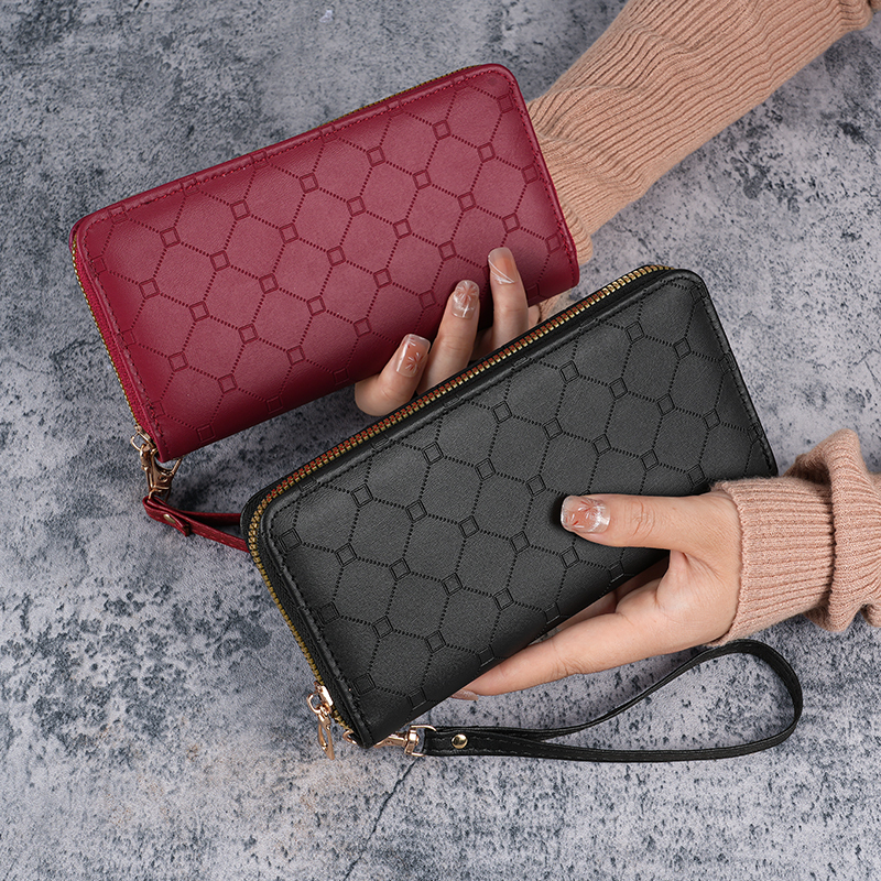 Niche Zipper Wallet for Women, Long Style, 2026 New Fashion Embossed Large Capacity Mom Wallet, Clutch Bag, Phone Bag