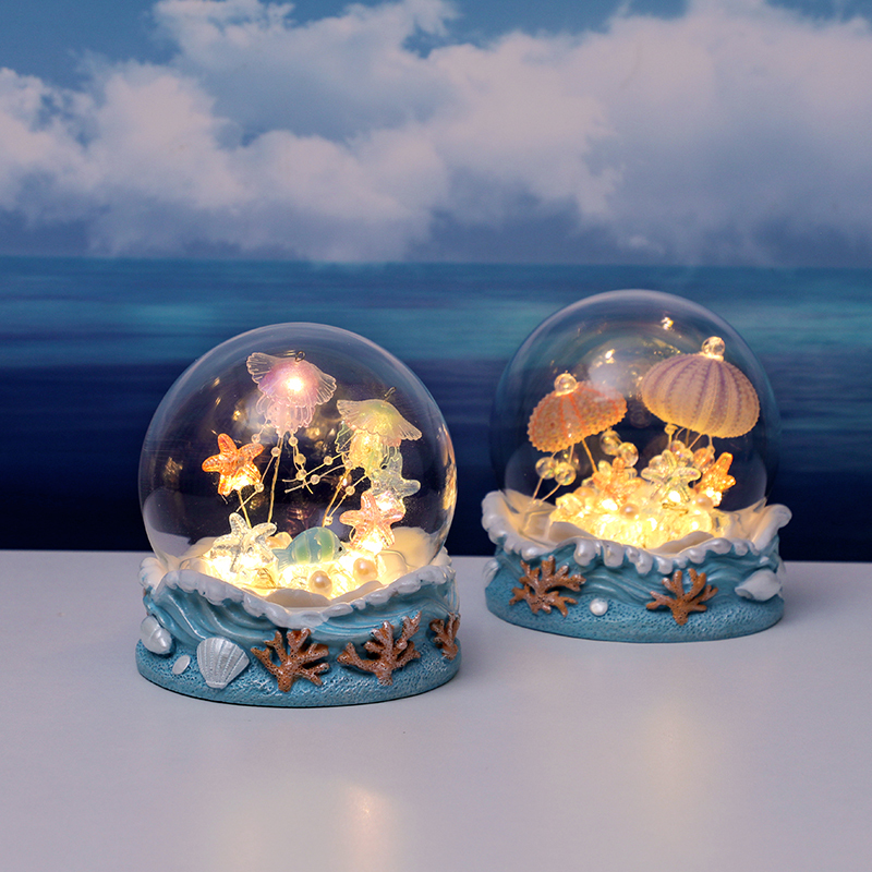 Glowing Ocean-Themed Shell, Sea Urchin, Jellyfish Lamp DIY Material Kit, Birthday Gift for Girls, High-End Feel