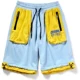GENANX sét thương hiệu overalls quần short nam lỏng lẻo cá tính mới nối dây thun mùa hè quần thể thao năm điểm - Quần Jogger
