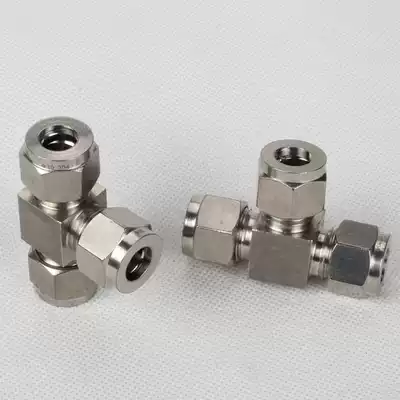 304 316L stainless steel ferrule tee double ferrule ferrule connector high pressure tee air circuit accessories
