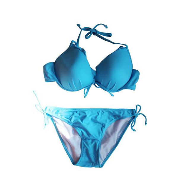 Kẹo màu rắn treo cổ sen lá ren lưng khóa quần bơi có thể điều chỉnh quai quần đáy bikini mùa xuân nóng bỏng đồ bơi nữ dài tay